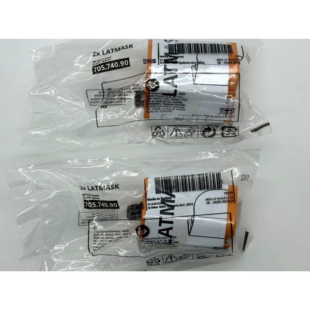 Lot of 4 Ikea LATMASK Clip-on handle, orange, 2 3/8 " New 705.740.90